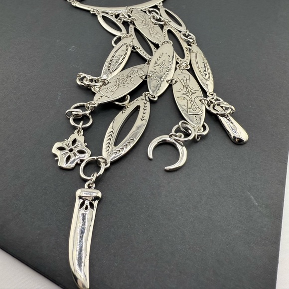 Chico's Silver-Tone Textured Bib Necklace - Picture 4 of 7